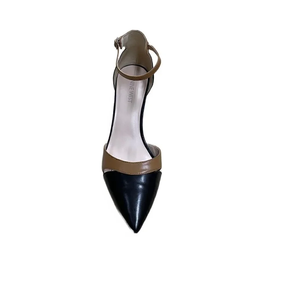 🌟75% OFF🌟 Nine West Black Brown Leather Heels Size 7.5